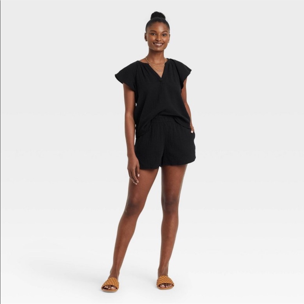 NWT Target black top and shorts